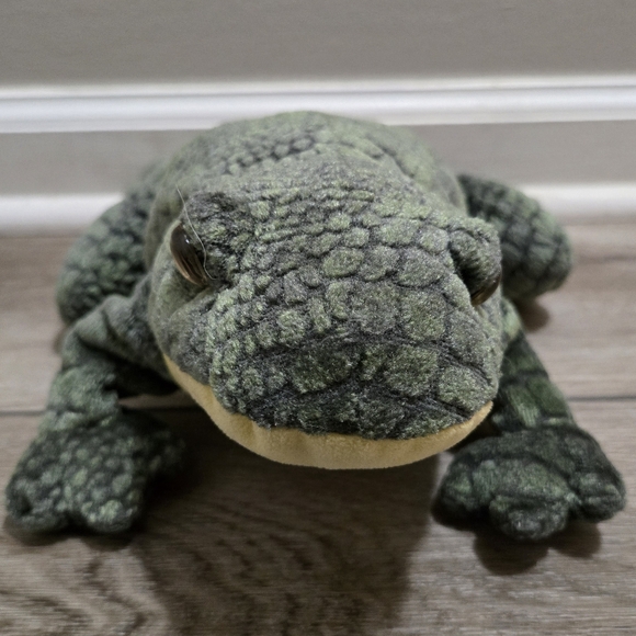 Ty PONDER the Frog 11" Plush Stuffed Animal Toy Green Yellow Large - Picture 2 of 7